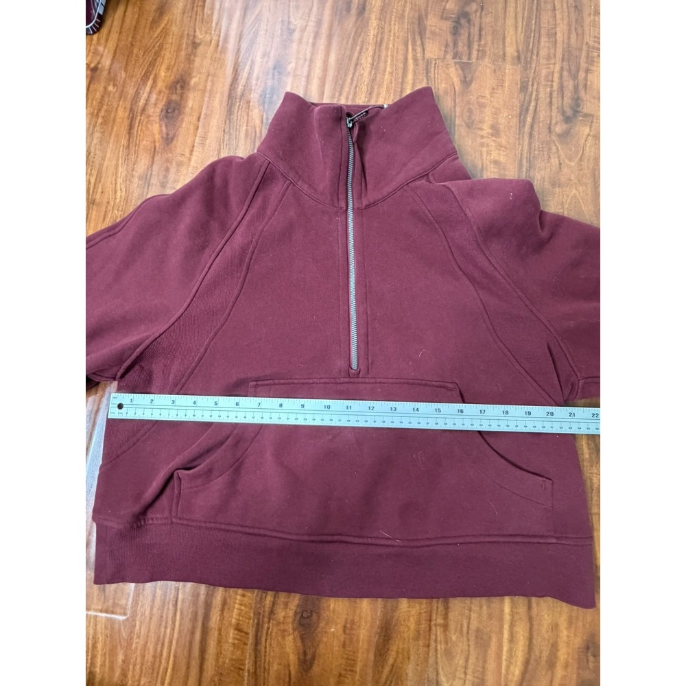 Lululemon Womens Burgundy Scuba Oversized Funnel Neck Half-Zip LW3FJ6S SZ M/L - Picture 5 of 8